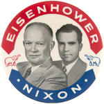 THREE IKE/NIXON JUGATE BUTTONS.