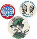 THREE UNCOMMON McGOVERN BUTTONS INCLUDING PAIR OF JUGATES AND ROBIN HOOD VARIETY.