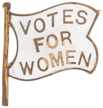 VOTES FOR WOMEN SCARCE ENAMEL ON BRASS PIN BY WHITEHEAD & HOAG.