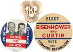 "IKE" CLIP BACK AND PAIR OF BUTTONS INCLUDING COATTAIL.