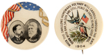 1888 PROHIBITION AWARD, 1900 WOOLLEY/METCALF JUGATE AND 1904 SWALLOW AND CARROLL BUTTON.