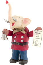 IMPRESSIVE ELEPHANT CIRCUS BARKER CELLULOID WIND-UP.