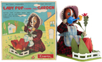 "LADY PUP TENDING HER GARDEN" BOXED BATTERY-OPERATED TOY.