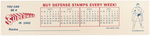 SUPERMAN FALL 1942 WORLD WAR II DEFENSE STAMPS PAPER BOOKMARK W/CALENDAR.