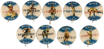 "BLUE SOX" NINE OF TEN BUTTONS FROM 1930s SET.