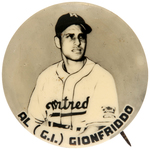 MONTREAL ROYALS 1948 AL GIONFRIDDO REAL PHOTO BUTTON.