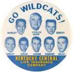 KENTUCKY WILDCATS MID-1960s BUTTON PICTURING THREE FUTURE NBA PLAYERS.