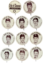 COMPLETE SET "CLUB OF CHAMPS" CHICAGO WHITE SOX PREMIUM LITHO BUTTONS.