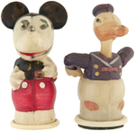 MICKEY MOUSE & DONALD DUCK FIGURAL CELLULOID PENCIL SHARPENER PAIR.