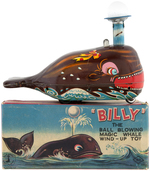 "BILLY THE BALL BLOWING MAGIC WHALE" BOXED WIND-UP.