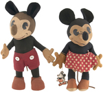 MICKEY & MINNIE MOUSE KNICKERBOCKER DOLL PAIR.