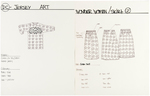 DC COMICS PROPOSED CLOTHING LINE ORIGINAL ART/PRODUCTION NOTES WITH SUPERMAN, BATMAN & WONDER WOMAN.