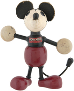 "MICKEY MOUSE" WOOD JOINTED FIGURE WITH LOLLIPOP HANDS.