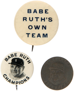 1930s BUTTON AND PAIR OF 1930s CLUB BADGES.