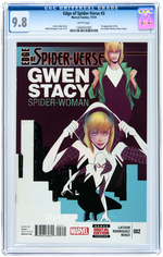 "EDGE OF SPIDER-VERSE" #2 NOVEMBER 2014 CGC 9.8 NM/MINT (FIRST SPIDER-GWEN).