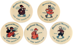 JUST KIDS SAFETY CLUB SCARCE BUTTONS WITH MONTREAL HERALD SPONSORSHIP.