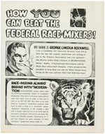 GEORGE LINCOLN ROCKWELL INCREDIBLY RACIST EPHEMERA FROM 1965 VIRGINIA GUBERNATORIAL CAMPAIGN.