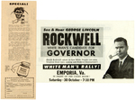 GEORGE LINCOLN ROCKWELL INCREDIBLY RACIST EPHEMERA FROM 1965 VIRGINIA GUBERNATORIAL CAMPAIGN.