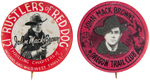 JOHN MACK BROWN PAIR OF MOVIE SERIAL BUTTONS.