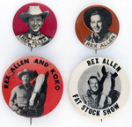 REX ALLEN FOUR BUTTONS C. LATE 1940s-EARLY 1950s.