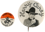 WESTERN STAR HARRY CAREY PAIR OF EARLY 1930s BUTTONS.