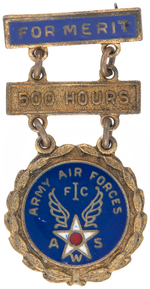 WORLD WAR II AIRCRAFT WARNING SERVICE 500 HOUR AWARD.