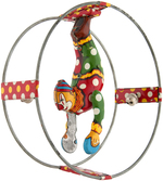 "MECHANICAL HOOP CLOWN" BOXED LINEMAR WIND-UP.