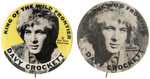 DISNEY COPYRIGHTED PAIR OF DAVY CROCKETT BUTTONS PICTURING FESS PARKER.