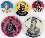 DAVY CROCKETT FIVE SCARCE BRITISH BUTTONS.