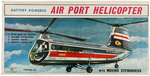 "AIR PORT HELICOPTER WITH MOVING STEWARDESS" BOXED BATTERY-OPERATED TOY.