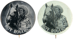 PAIR OF SCARCE AND RARE "ROY ROGERS" BUTTONS SHOWING HIM WITH TRIGGER.