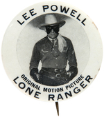 "LONE RANGER" FIRST MOVIE SERIAL RARE 1938 PROMO BUTTON.