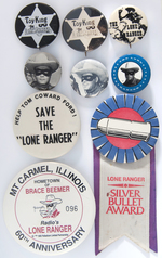 THE LONE RANGER NINE BUTTON GROUP FROM 1980s AND NEWER.