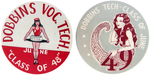 DOBBINS PAIR OF 1948-1949 SCHOOL GRADUATION BUTTONS.