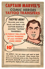 “CAPTAIN MARVEL’S COMIC HEROES TATTOO TRANSFERS” WITH ORIGINAL ENVELOPE.