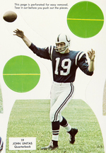 BALTIMORE COLTS - JOHNNY PRO KICK-OFF ACTION PUNCH-OUT PHOTOS."