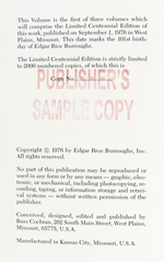 "THE EDGAR RICE BURROUGHS LIBRARY OF ILLUSTRATION" LIMITED CENTENNIAL EDITION HARDCOVER BOOKS.