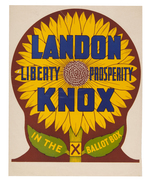 "LANDON KNOX LIBERTY PROSPERITY IN THE BALLOT BOX" SMALL GRAPHIC POSTER.