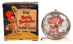 "WOODY WOODPECKER SPRING ALARM CLOCK" IN ORIGINAL BOX.