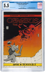 CEREBUS THE AARDVARK SIGNED CGC TRIO.