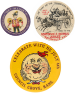 KANSAS CARNIVAL BUTTON TRIO FROM EARLY 1900s.