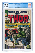 "JOURNEY INTO MYSTERY" #112 JANUARY 1965 CGC 7.0 FINE/VF (THOR VS. INCREDIBLE HULK).