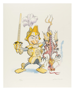 CARL BARKS "SAINT GEORGE THE DRAGON SLAYER" SIGNED & NUMBERED SERIGRAPH.