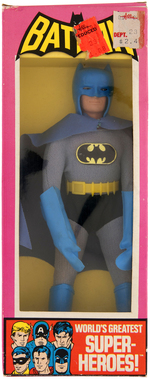 "BATMAN" REMOVABLE COWL BOXED MEGO ACTION FIGURE.