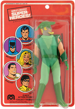 MEGO GREEN ARROW ON RARE RED 1979 CARD.