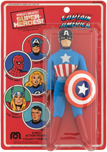 MEGO CAPTAIN AMERICA ON CARD.