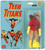 “TEEN TITANS SPEEDY” MEGO ACTION FIGURE ON CARD.