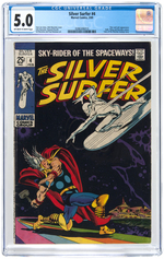 "SILVER SURFER" #4 FEBRUARY 1969 CGC 5.0 VG/FINE (SILVER SURFER VS. THOR).