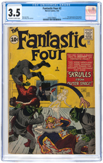 "FANTASTIC FOUR" #2 JANUARY 1962 CGC 3.5 VG- (FIRST SKRULLS).