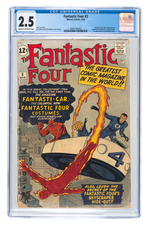 "FANTASTIC FOUR" #3 MARCH 1962 CGC 2.5 GOOD+.